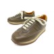 NEUF CHAUSSURES HERMES QUICK 37 BASKETS CUIR VEAU MARRON SNEAKERS NEW 670€