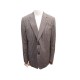 VESTE HERMES A CARREAUX G19 T 54 L G19506 EN COTON ET LAINE TAUPE JACKET 1990€