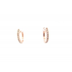 BOUCLES D OREILLES VANRYCKE CREOLE OFFICIEL OR ROSE 18K & DIAMANTS EARRINGS 840€