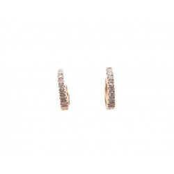 BOUCLES D'OREILLES VANRYCKE MINI CREOLE OFFICIEL OR ROSE 18K ET DIAMANTS 700€