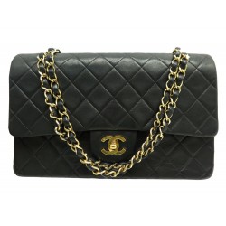 VINTAGE SAC A MAIN CHANEL TIMELESS CLASSIQUE MEDIUM EN CUIR MATELASSE NOIR 9700€