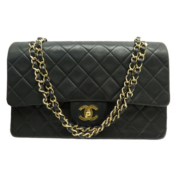 VINTAGE SAC A MAIN CHANEL TIMELESS CLASSIQUE MEDIUM EN CUIR MATELASSE NOIR 9700€