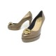 CHAUSSURES ESCARPINS CHANEL CAMELIA METALLISE 39 CUIR BRONZE PUMPS SHOES 1400€