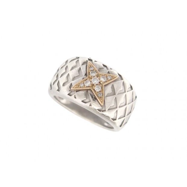 BAGUE MAUBOUSSIN MA NOUVELLE STAR C'EST TOI 52 EN ARGENT OR JAUNE DIAMANTS 725€