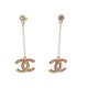 NEUF BOUCLES D'OREILLES CHANEL LOGO CC MULTICOLORE PENDANTES EARRINGS 1180€