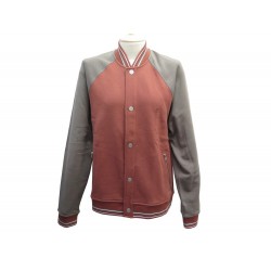 NEUF BLOUSON BOMBER HERMES 40 M TEDDY JOGGING GRIS & ROUGE COAT JACKET 1390€