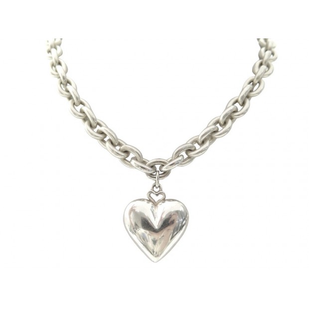 COLLIER PENDENTIF COEUR 44 CM EN ARGENT MASSIF 925 148GR SILVER NECKLACE HEART