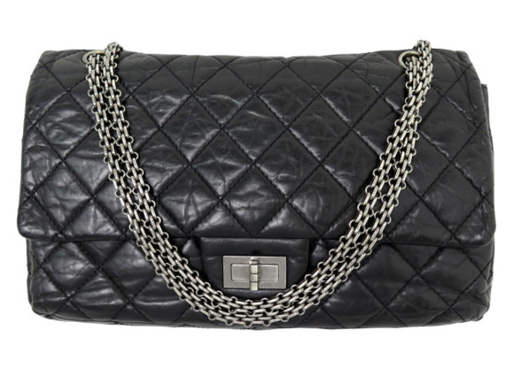 sac a main chanel 2.55 grand jumbo cuir matelasse noir