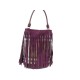 SAC A MAIN BURBERRY PRORSUM FRANGES CUIR BORDEAUX ET TOILE TARTAN HAND BAG 2600€