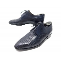 CHAUSSURES BERLUTI DERBY ELEGANT PERFOREES 7.5 41.5 EN CUIR BLEU MARINE 1730€