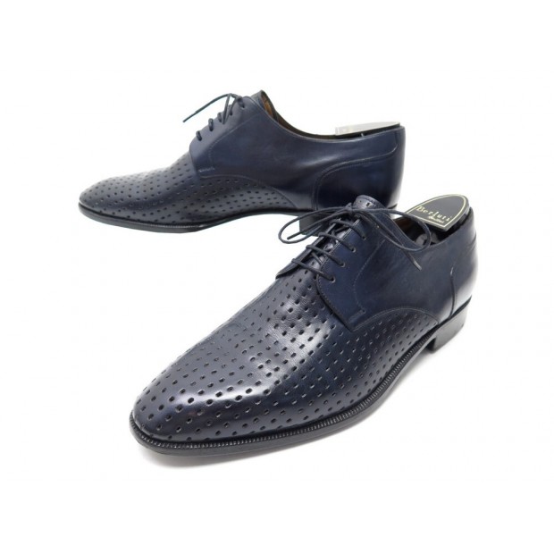 CHAUSSURES BERLUTI DERBY ELEGANT PERFOREES 7.5 41.5 EN CUIR BLEU MARINE 1730€