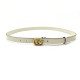 NEUF CEINTURE GUCCI DOUBLE G 409417 CUIR ECRU BOUCLE DORE T95 LEATHER BELT 350€