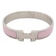 BRACELET HERMES CLIC H PM 16 CM EMAIL ROSE H700001FP1ZGM STEEL BANGLE 615€