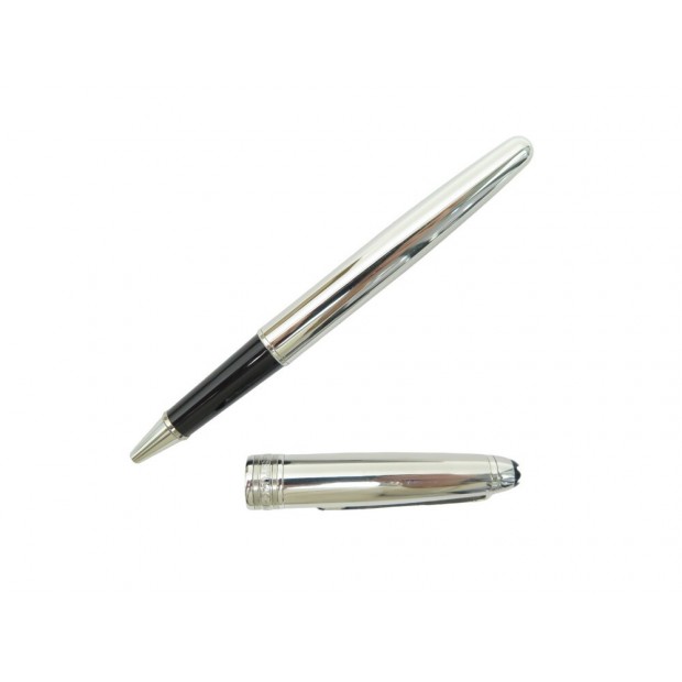 STYLO MONTBLANC ROLLERBALL SOLITAIRE EN PLATINE ARGENTE SILVER PLATINUM PEN 650€