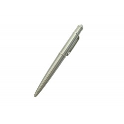 STYLO BILLE CARTIER DIABOLO EN ACIER PALLADIE BROSSE ARGENTE BALLPOINT PEN 690€