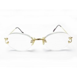 LUNETTES DE VUE MUST CARTIER MONTURE INVISIBLE EN METAL DORE ETUI GLASSES 665€