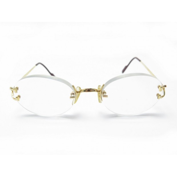 LUNETTES DE VUE MUST CARTIER MONTURE INVISIBLE EN METAL DORE ETUI GLASSES 665€