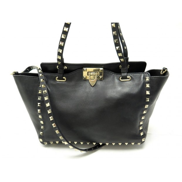 SAC A MAIN VALENTINO ROCKSTUD SMALL KW2B0037 CUIR NOIR BLACK PURSE HANDBAG 1895€