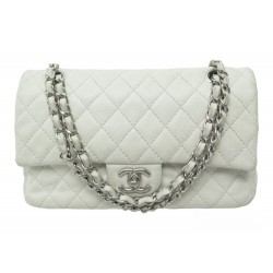 SAC A MAIN CHANEL TIMELESS CLASSIQUE MEDIUM CUIR CAVIAR BLANC HAND BAG 9700€