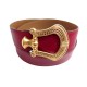 VINTAGE CEINTURE HERMES T 75 EN CUIR ROUGE BOUCLE DORE 1992 RED LEATHER BELT