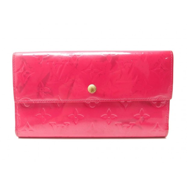 PORTEFEUILLE LOUIS VUITTON SARAH CUIR VERNI MONOGRAM ROSE MONNAIE BILLFOLD 595€