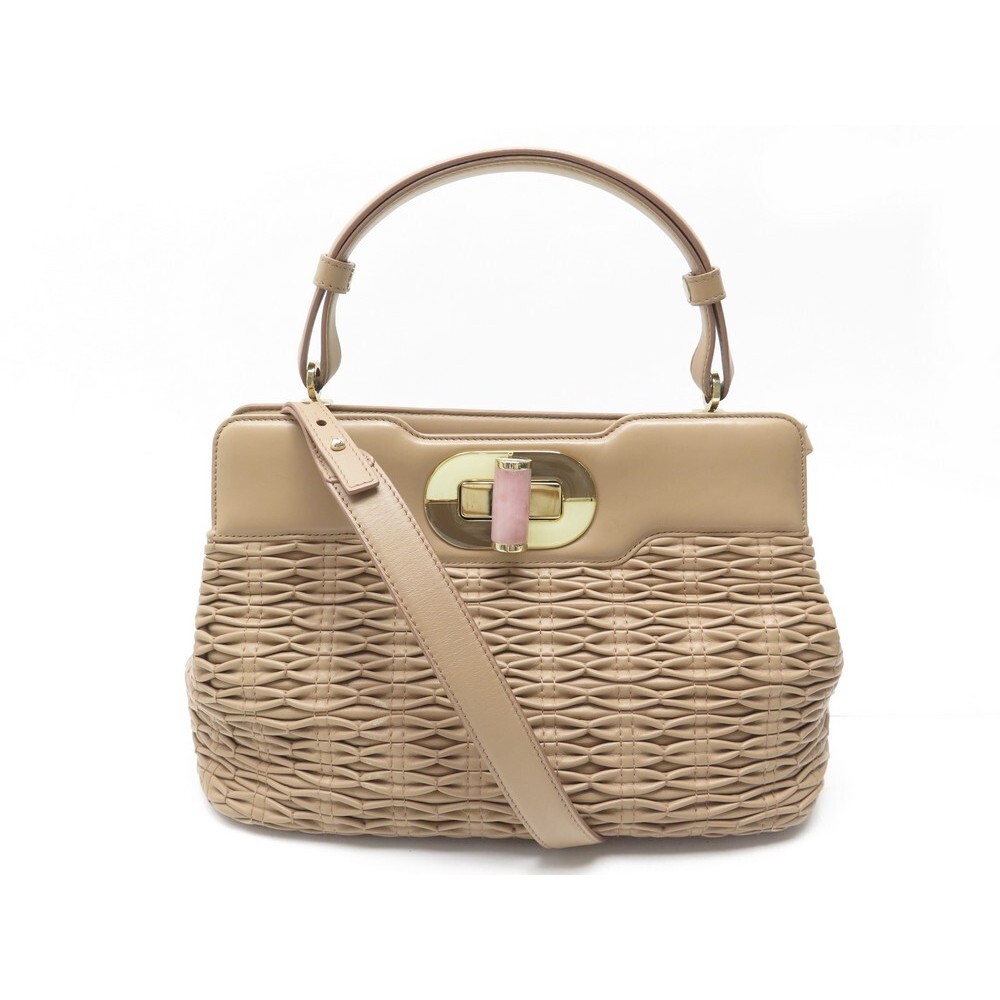 sac a main bulgari isabelle en cuir beige bandouliere