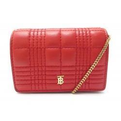 NEUF SAC PORTEFEUILLE BURBERRY JESSIE CUIR ROUGE BANDOULIERE MATELASSE WOC 670€