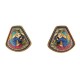 NEUF BOUCLES D'OREILLES HERMES EN EMAIL IMPRIME AZTEQUE PLAQUE OR EARRINGS 500€