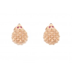 NEUF BOUCLES D'OREILLES BOUCHERON HANS LE HERISSON OR ROSE 18K EARRINGS 4210€