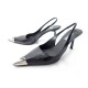 CHAUSSURES PRADA ESCARPINS A BRIDE 1I903M 36.5 37.5 CUIR BROSSE NOIR SHOES 900€