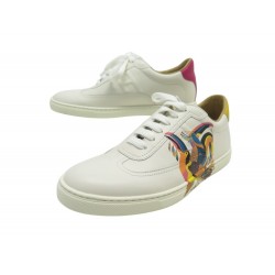 NEUF CHAUSSURES BASKETS HERMES QUICKER TOUCAN DE PARADIS H211166Z 37.5 SHOE 950€