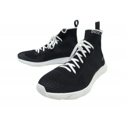 NEUF CHAUSSURES DIOR HOMME SNEAKERS B21 43 TISSU NOIR ET BLANC NEW SHOES 635€