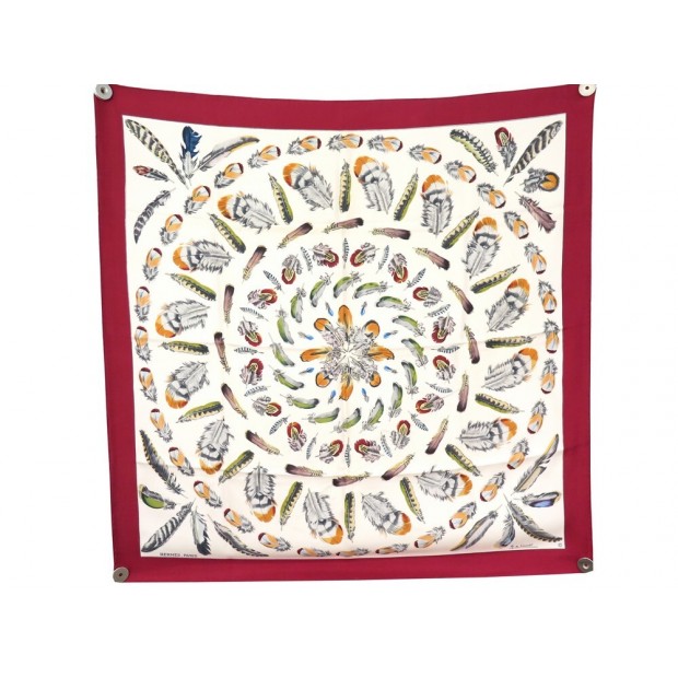 FOULARD HERMES LES PLUMES 1ERE EDITION 1953 HENRI DE LINARES CARRE SCARF 460€