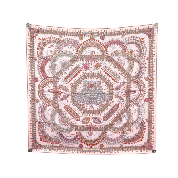 NEUF FOULARD HERMES PARURES DES MAHARAJAS BASCHET CARRE 90 SOIE SILK SCARF 460€