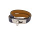 BRACELET HERMES KELLY DOUBLE TOUR 15 CM EN CUIR SWIFT BLEU MARINE STRAP 540€