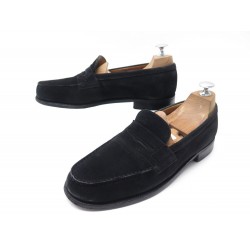 CHAUSSURES JM WESTON 180 MOCASSINS 6.5B 40.5 FIN EN DAIM NOIR BLACK SHOES 750€