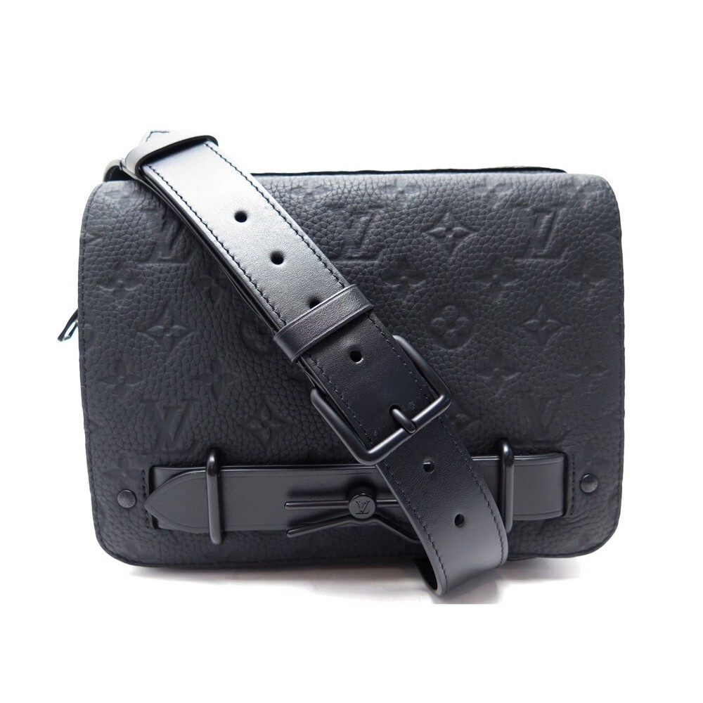 Louis Vuitton Noir/Vert Taiga Brushed Metal  Portable Gibeciere