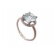 BAGUE MAUBOUSSIN SOLEIL D'HIVER T55 OR BLANC TOPAZE BLEUE ET DIAMANTS RING 535€