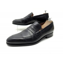 CHAUSSURES JM WESTON ETON MOCASSINS 489 10D 44 NOIR LEATHER LOAFERS SHOES 750€