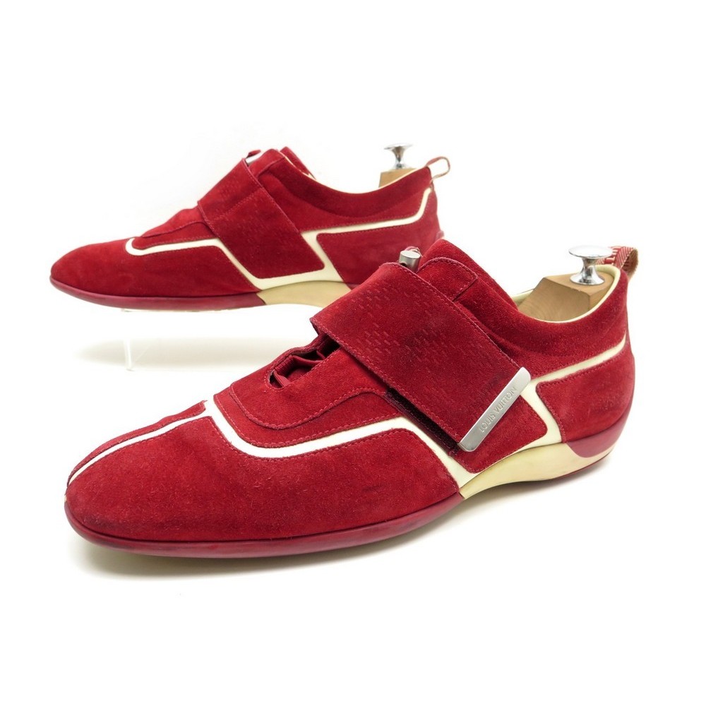 chaussures louis vuitton 11 45 baskets en daim rouge