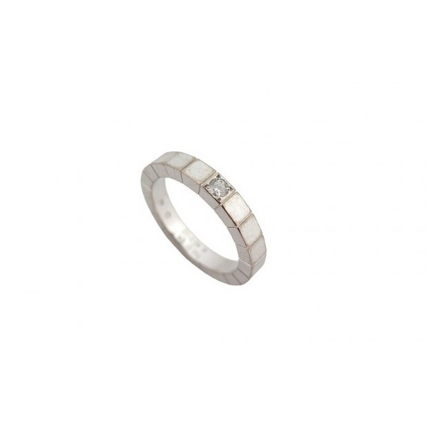 BAGUE CARTIER LANIERES B4058751 TAILLE 51 OR BLANC 18K DIAMANT 0.05CT GOLD RING