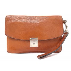 VINTAGE SAC A MAIN CELINE POCHETTE EN CUIR GRAINE CAMEL LEATHER POUCH BAG 950€