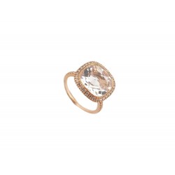 NEUF BAGUE ISABELLE LANGLOIS SOLITAIRE COUSSIN 55 OR ROSE 18K DIAMANT RING 1650€