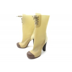 CHAUSSURES BOTTINES FENDI 38.5 CAOUTCHOUC BEIGE KARL LAGERFELD DUCK BOOTS 605€