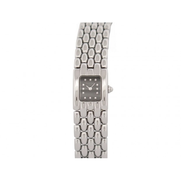 MONTRE CHAUMET KHESIS 22K INDEX DIAMANTS QUARTZ ACIER STEEL DIAMONDS WATCH 2490€