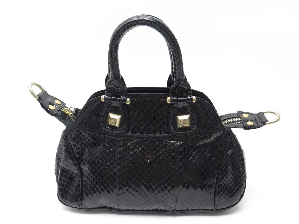 sac a main givenchy en cuir python noir 29 cm black