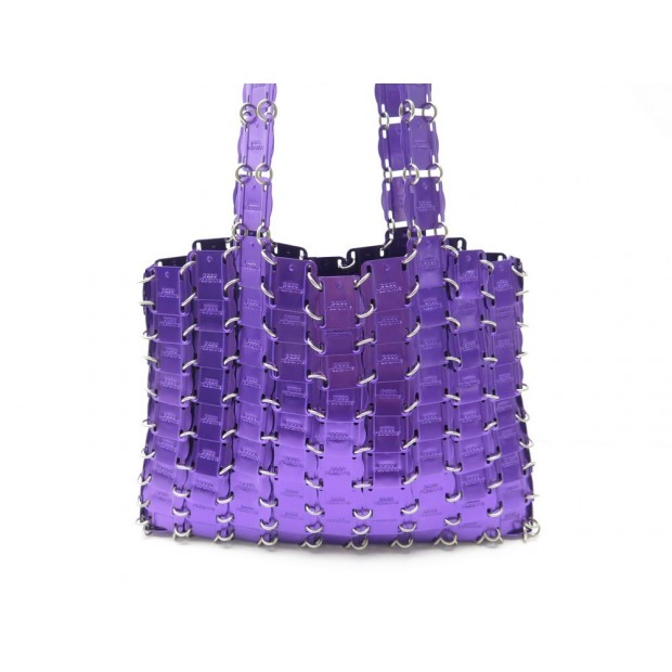 NEUF VINTAGE SAC A MAIN PACO RABANNE 1969 EN LAITON VIOLET PURPLE HAND BAG 1300€