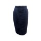 NEUF VINTAGE JUPE CHANEL T42 L BOUTONS LOGO CC P05929V EN LAINE BLEU SKIRT 2200€