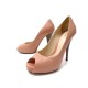 CHAUSSURES FENDI ESCARPINS BOUTS OUVERTS 38 CUIR ROSE & TOILE ZUCCA SHOES 1050€