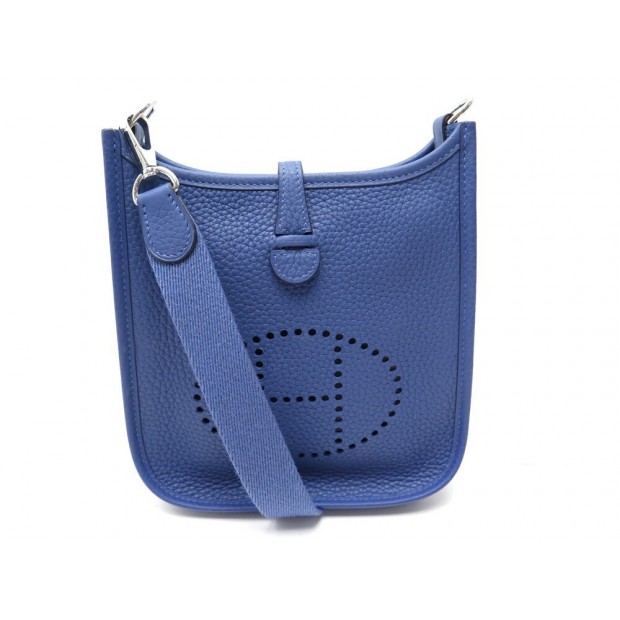 NEUF SAC A MAIN HERMES EVELYNE 16 MINI CUIR TAURILLON CLEMENCE BLEU BRIGHTON BAG